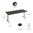 thumbnail image 3 of BBF Move 60 Series 72W x 30D Electric Height Adjustable Standing Desk, 3 of 7