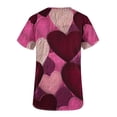 thumbnail image 4 of VKOYWKM Women Valentine's Day Scrub Tops Heart Graphic V Neck Nurse Uniform Short Sleeve Loose Fit Working Nurse Scrubs with Pockets, 4 of 5