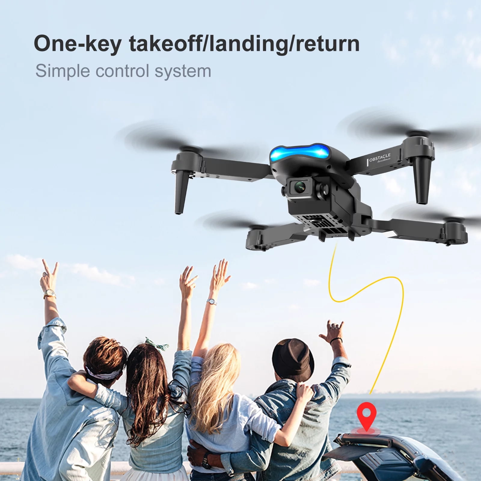 BEEPRINCESS Drone con Cámara Dual 4K HD para Adultos Niños, RC Quadcopter con 2 Baterías Modulares de 1800 Mah para 30 Minutos de Vuelo Largo