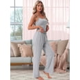 thumbnail image 3 of DARING DIVA Women's Pajama Set Cami Jersey Knit Adjustable Spaghetti Strap Pants M Gray, 3 of 7
