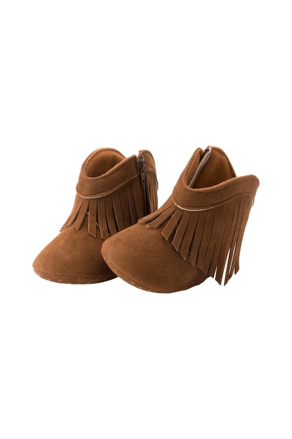 Baby Girls and Boys Crib Fleece Sherpa Snap Booties with Slip-Resistant Soles for Infant and Toddler, 0-18 Months Coffee 12-18 Months