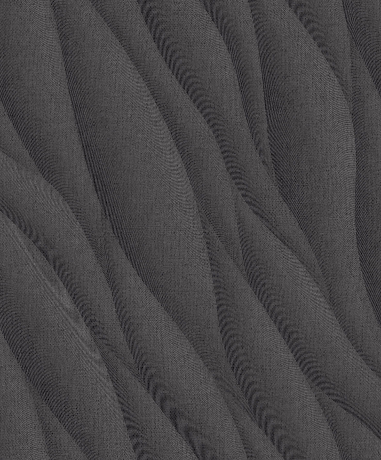 Anthracite 3D Ocean Waves Non-Pasted Textured Wallpaper