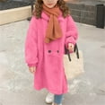 thumbnail image 5 of BRGZLK Girls Faux Fur Coat Kids Fluffy Long Sleeve Hooded Button Down Jacket Winter Daily Wear Outwear with Pockets Hot Pink 9-10 Years, 5 of 5