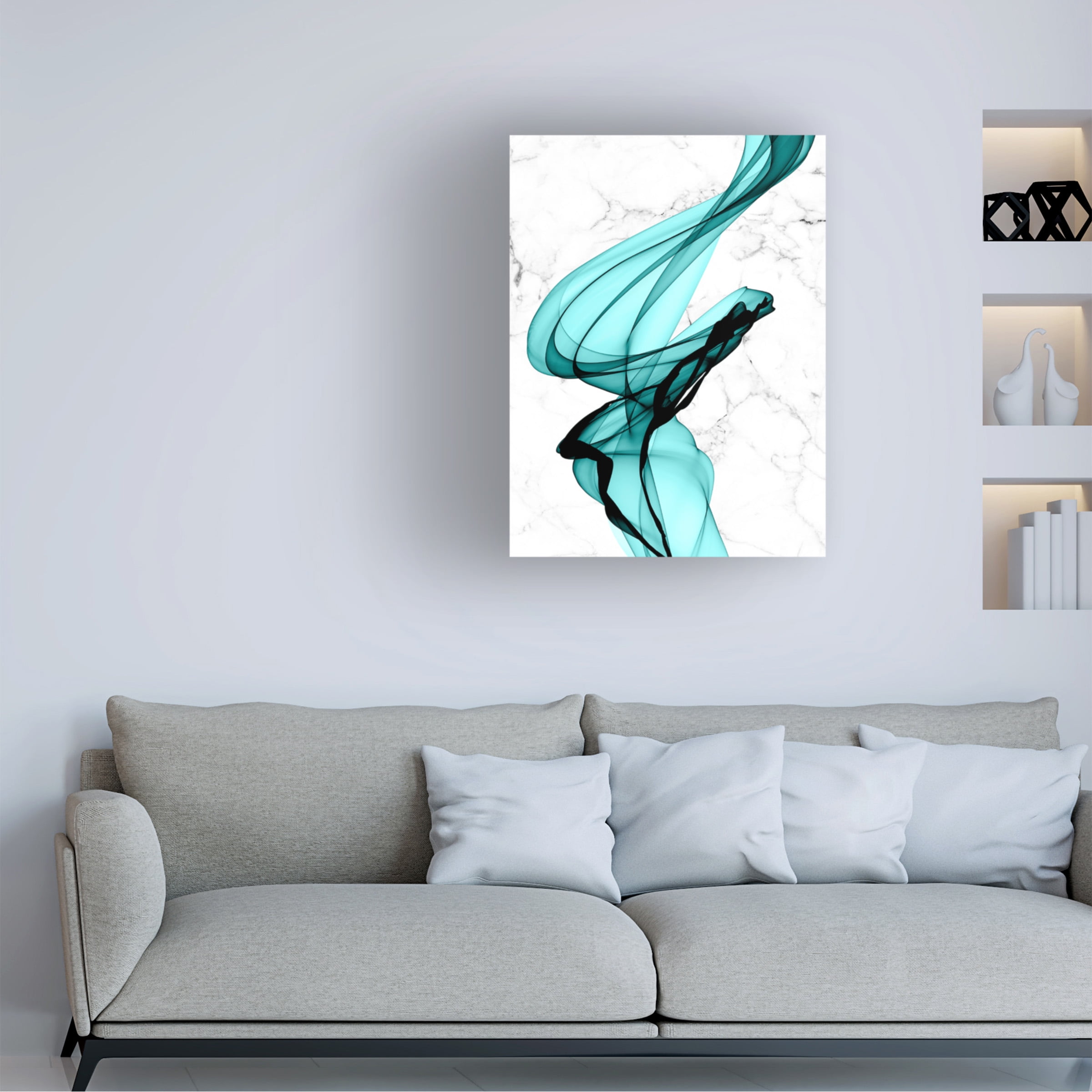 Irena Orlov 'Teal Ribbons I' Canvas Art