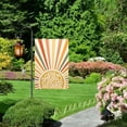 thumbnail image 2 of Hello Sunshine Garden Flag Boho Rainbow Sun 70s Groovy Garden Flag 12.5x18 inch Double Sided Small Burlap Yard Flag Vertical Seasonal Farmhouse Wedding Yard Outside Decorations, 2 of 6