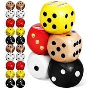 25pcs 6 Sides Dices Game Dices Party Dice Gaming Dice Multi-sided Dice Prop Wooden Dice