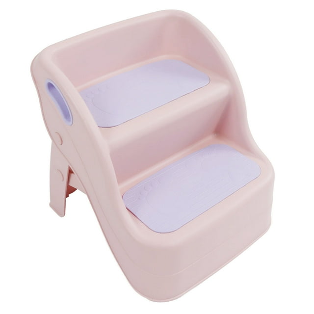 2 Step Stool, Stable Base Kids Footstool For Washroom Yellow Green,Red Blue,Purple Pink