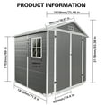 thumbnail image 7 of 6ft x 6ft Plastic Outdoor Storage with Floor and Lockable Door Plastic Garden Shed for Backyard, Lawn, Gray, 7 of 7