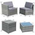 Demifill 8 Pieces PE Wicker Sofa Set with Back and Seat Cushion, Rattan