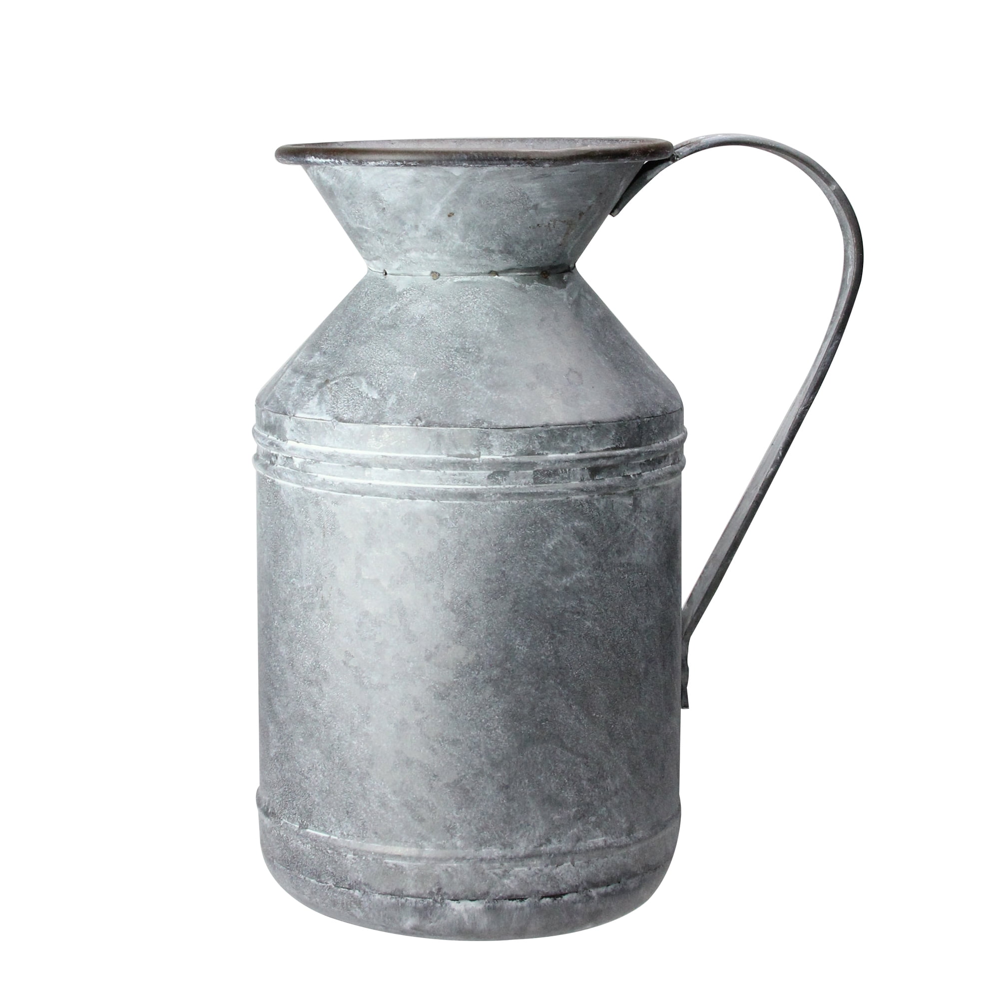 Raz 13" Rustic Galvanized Decorative Metal Pitcher Vase
