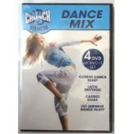 crunch fitness dance mix 4 dvd workout set includes cardio blast / latin rhythms / cardio salsa / fat burning dance