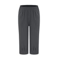 thumbnail image 5 of Capri Pants for Women 2025 Summer Lightweight Elastic Waist Straight Leg Capris with Pockets Womens Cropped Pants, 5 of 6
