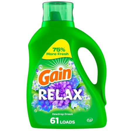 Gain Relax HE Liquid Laundry Detergent, 61 Loads - Dewdrop Dream - 88 oz- Pack of 2
