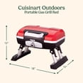 thumbnail image 3 of Cuisinart Petite Gourmet Portable Gas Grill, Compact Portable Grill Propane, 150 Sq. In. Cooking Surface, 5,500 BTU Burner Small Gas Grills for Camping, BBQ, Folding Legs and Carry Handles, Red, 3 of 10