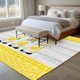 thumbnail image 4 of Gonome Yellow Large Area Rugs 5x8 ft Lemon Plaid Wooden Washable Rug Non Slip Indoor Carpet Absorbent Floor Mat for Living Room Bedroom Dining Room, 4 of 9