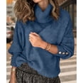 thumbnail image 5 of Women'S Oversized Chunky Pullover Sweaters Cowl Neck Long Sleeve Winter Slouchy Loose Knit Sweaters Blue 4XL, 5 of 8