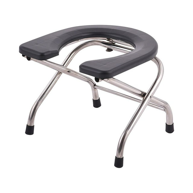 Seniors Folding Toilet Seat Anti Slip Comfortable Commode Stool for Bathroom Height 30cm