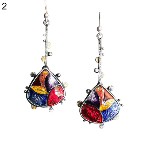Ayyufe Women Waterdrop Shape Rhinestone Dangle Ear Stud Long Hook Earrings