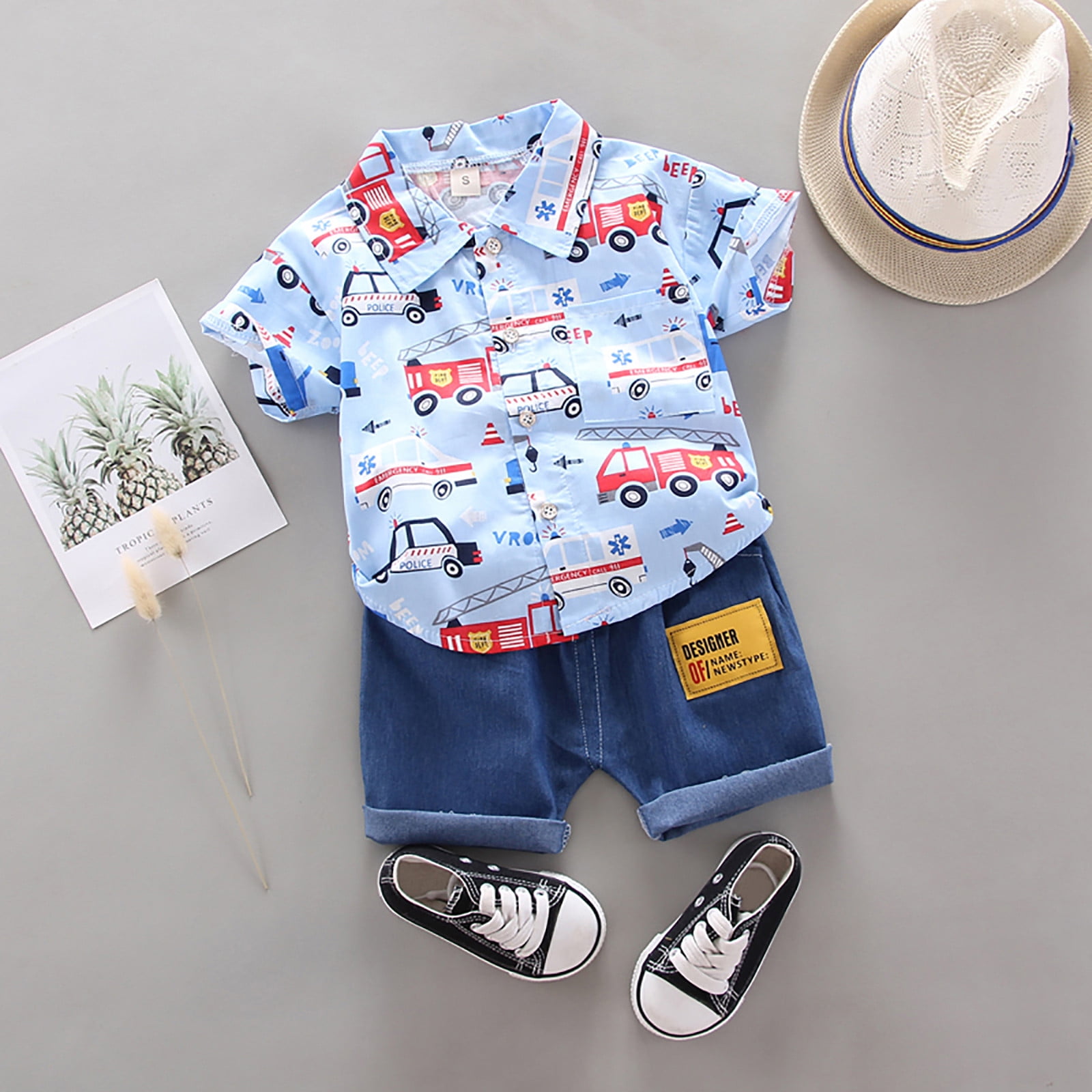1-4Years Baby Boys Clothes Set Cartoon T-shirt Tops+Shorts Summer Outfits - 1-4Years Baby Boys Clothes Set Cartoon T-shirt Tops+Shorts Summer Outfits -