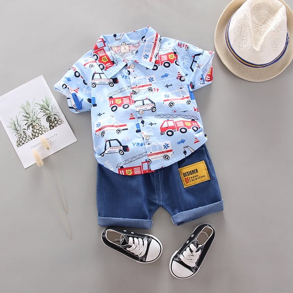 JCCXIN 1-4Years Baby Boys Clothes Sets Cartoon T-shirt Tops Shorts Summer Outfit Sets Versatile Dailywear