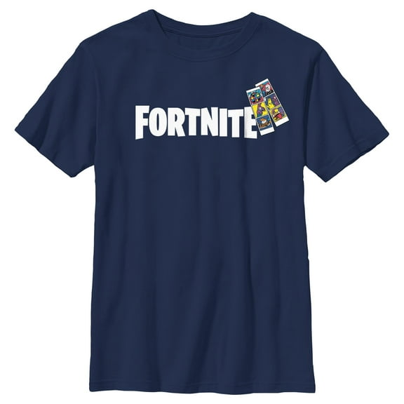 Boy's Fortnite Classic Logo Photo Strip Graphic Tee Navy Blue Medium