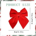 thumbnail image 3 of 4 Pcs Velvet Christmas Bow Ornaments – Elegant Holiday Decor for Tree, Wreaths & Garlands, Pink, Bows, 3 of 8