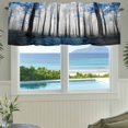 thumbnail image 3 of Blue Forest Farmhouse Short Window Curtain Valances, Vintage Foggy Woods Tree Mysterious Rod Pocket Kitchen Valances for Living Room Bedroom Bathroom Cafe 42" x 12", 3 of 8