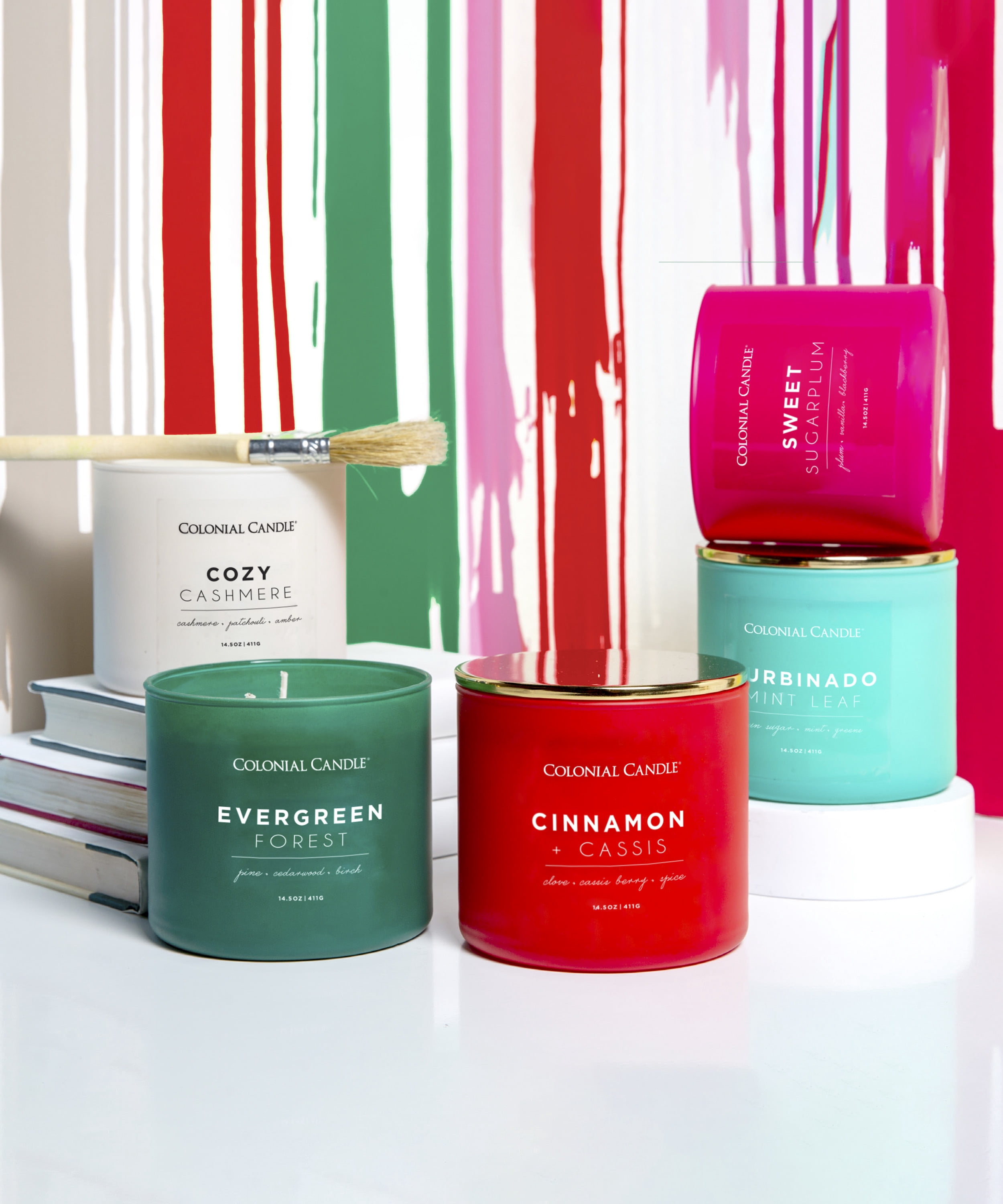 Colonial Candle Evergreen Forest 14.5 oz 3 Wick Candle, Green