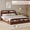 Red, variant on COZONY Twin / Full / Queen / King Wooden Platform Bed Frame with Storage Headboard & Footboard, Low Profile, No Box Spring