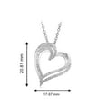 thumbnail image 3 of Jewelili Sterling Silver With 1/4 Cttw Natural White Baguette and Round Shape Diamonds Heart Shape Pendant Necklace, 18" Cable Chain, 3 of 11