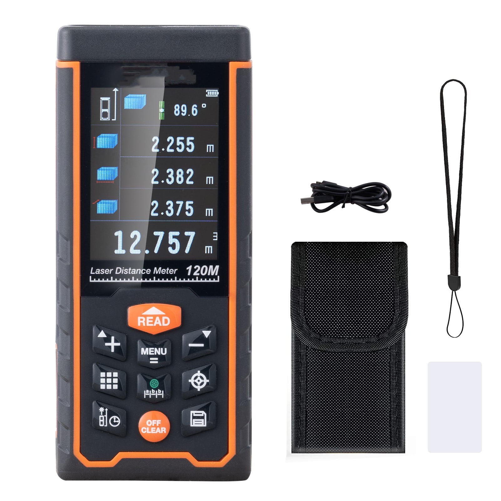 BENTISM Laser Measure Laser Distance Meter 400 ft 1/16'' Area Volume
