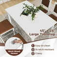thumbnail image 4 of MAT EXPERT 5-Piece Dining Table Set for 4, Farmhouse Wooden Dinette Table Set w/Padded Seat & Backrest, Compact Rectangle Kitchen Table and Chairs for Restaurant, Apartment, Living Room (White), 4 of 8