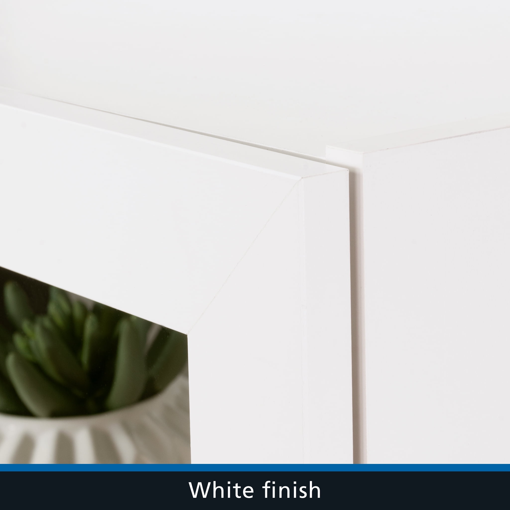 Mainstays Glass Door Storage Cabinet Bookcase, White Finish