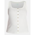 thumbnail image 5 of Terra & Sky Women’s Plus Faux Button Front Tank, Sizes 0X-4X, 5 of 5