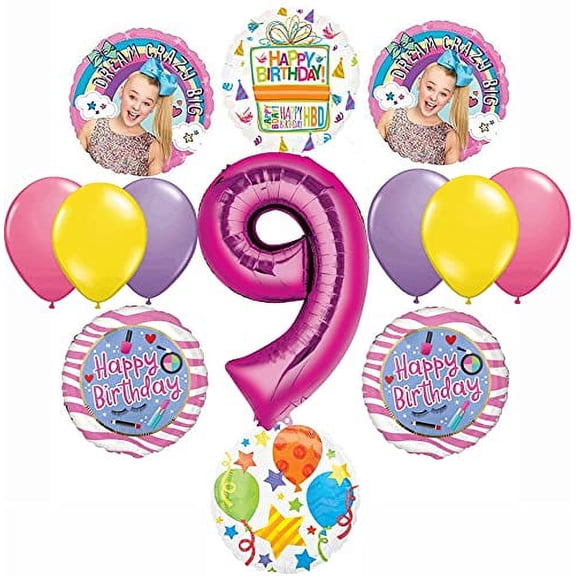 JoJo Siwa Party Supplies 9th Birthday Balloon Bouquet Decorations Dream Crazy Big Celebration