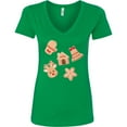 thumbnail image 3 of Inktastic Christmas Gingerbread Cookies Women's V-Neck T-Shirt, 3 of 5