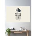 thumbnail image 2 of Cream Blue Gray Modern Midcentury Botanical Leaf Plant Shape Graphic Design 2 Pairs 2023 Coty Blank Canvas Poster Wall Art, Modern Wall Decor For Living Room Bedroom, 24x36 UNFRAMED, 2 of 3