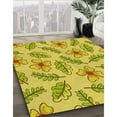 thumbnail image 3 of Ahgly Company Machine Washable Indoor Round Transitional Banana Yellow Area Rugs, 3' Round, 3 of 7
