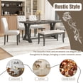 thumbnail image 5 of Harper & Bright Designs Furniture 6-Piece Adult Rustic Wood MDF Nailhead Trim Dining Furniture Set Antique Gray, 5 of 17