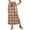 Saffron, variant on Plaid Print Maxi Skirt for Women, Drawstring Elastic Waist Long Skirt with Pockets, Casual Side Slit A-Line Slacks, Checkered Bottoms