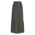 thumbnail image 7 of biudgviw Women's Maxi Skirt Casual Elastic Waist Tiered A-Line Skirt Summer Boho Flowy Long Skirts with Pockets for Beach Travel, 7 of 7