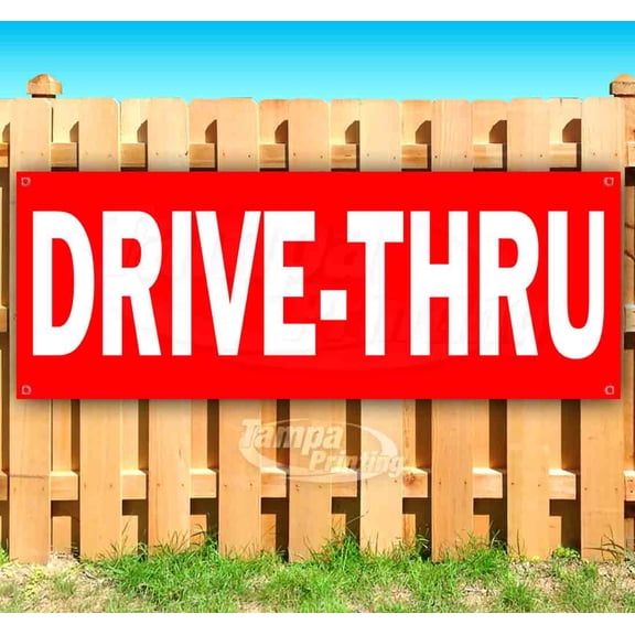 Drive-Thru 13 oz Vinyl Banner With Metal Grommets
