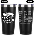 thumbnail image 2 of 20 oz Double-sided Vintage 2001 Coffee Tumbler Cup With Old Time Information, 21st Birthday Gifts for Her Him, 21st Birthday Decoration, 21st Vacuum Cup with Lid Black, 2 of 6