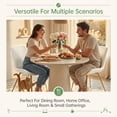 thumbnail image 5 of Modern Faux Leather Dining Chairs Set of 2, Upholstered Dining Side Chairs with Metal Legs, Comfort Backrest Chair For Kitchen Dining Room Cafe(White, Gold Legs), 5 of 11