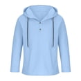 thumbnail image 5 of LWavelet Men’s Long Sleeve Casual Henley Hoodie Shirt with Drawstring Hood and Button Placket for Everyday Wear, 5 of 7