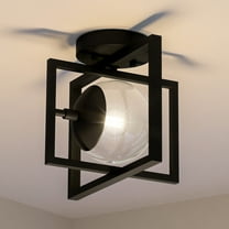 Luxury Minimalist Ceiling Light, 9.75H x 12W, with Modern Farmhouse Style, Midnight Black, UHP4021 by Urban Ambiance