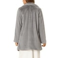 thumbnail image 3 of INSPIRE CHIC Lapel Faux Fur Coat for Women's Fuzzy Winter Warm Jacket Overcoat with Pockets L Grey, 3 of 6