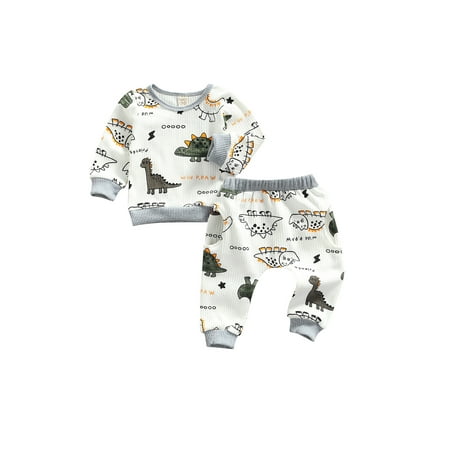 

JINSIJU Little Boys Leisure Wear Printing Long Sleeve Tops Long Pants