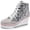 Silver, variant on Women's High-Top Canvas Sneakers, Wedge Heel with Lace-Up Design Fashion Casual Walking Shoes