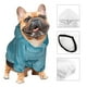 thumbnail image 3 of Fotbe Teal Turquoise Fluid Stripes Sudadera con Estampado para Perros Pequeños – Suéter con Capucha para Mascotas, Tela Suave de Forro Polar con Bolsillo-Large, 3 of 7